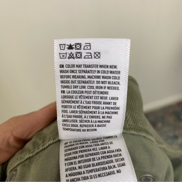 American Eagle High-rise Festival Midi Shorts Button Fly Raw Hem Green Size 18 - Picture 9 of 11